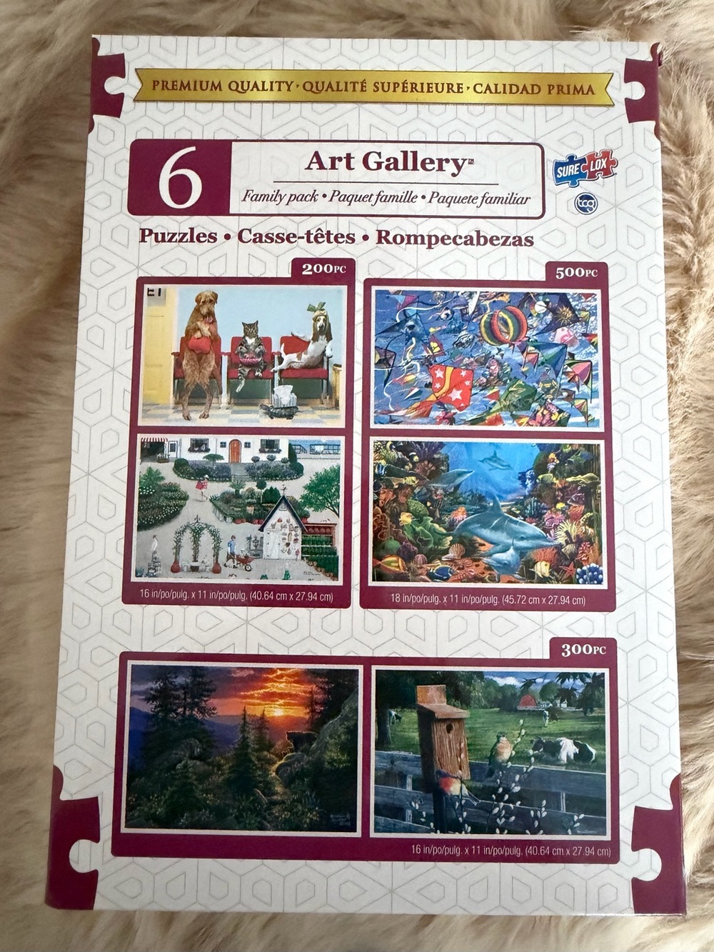 Gallery Art Gallery 6-Piece Puzzle Set - White & Maroon